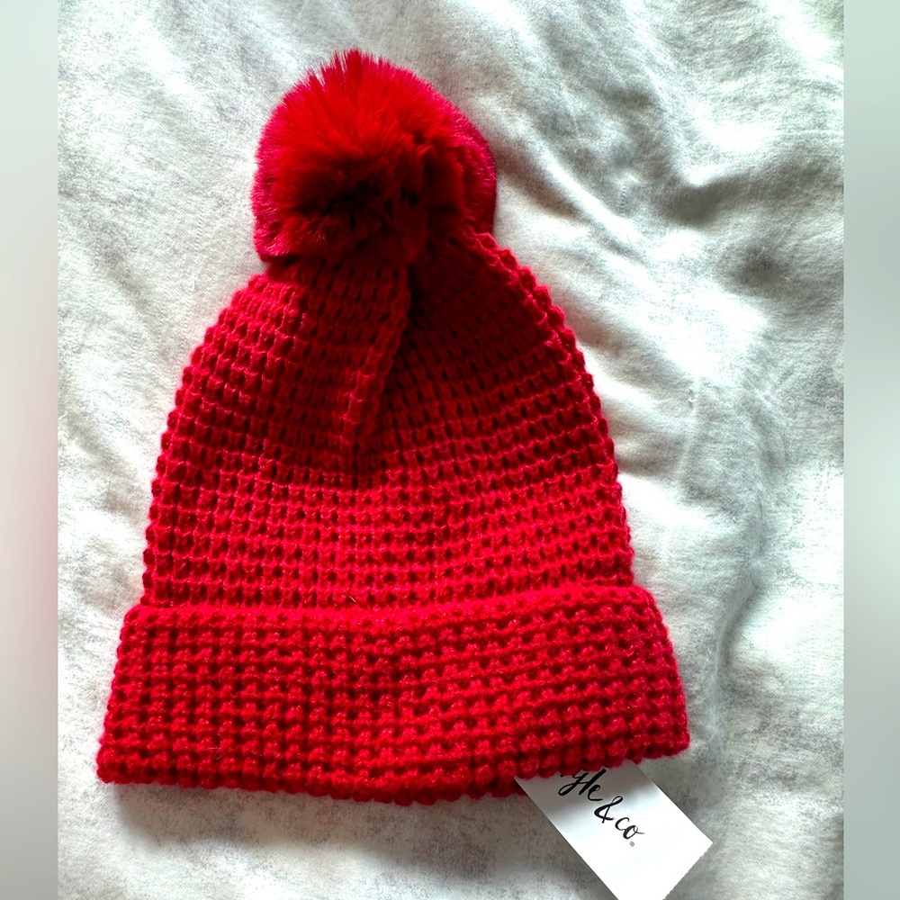 NWT Style & Co Red Beanie. One size.